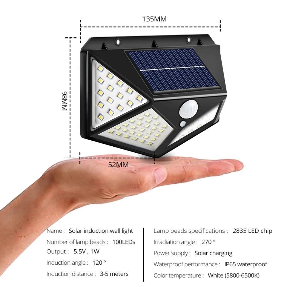 1-4Pcs 100 LED Solar Wall Light Outdoor Solar Lamp PIR Motion Sensor Solar Powered Sunlight Street Lantern for Garden Decoration