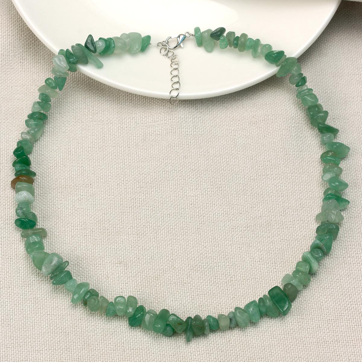 

Men s Natural Stone Beaded Necklace,Classic Unique Metal Bead Choker,Bohemian Style Jewelry Gift зелёный