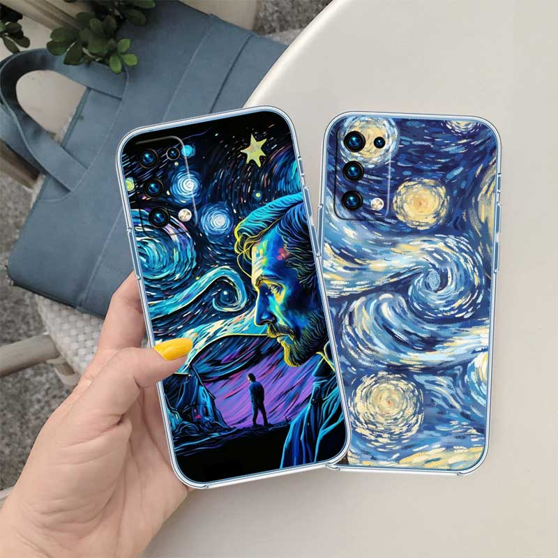 RE55 Starry Night Van Gogh Painting Phone Case for Motorola Moto Edge 20 30 40 50 S30 Fusion Ultra Pro Neo Lite + G200 G23