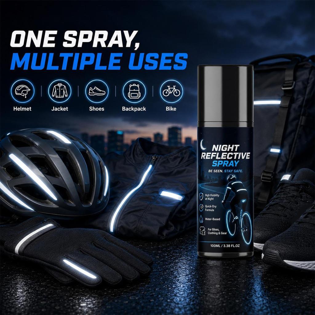 Spray Riflettente per Ciclismo Notturno Spray Fluorescente per Bici Caschi Abbigliamento e Outdoor