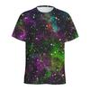 Buntes Galaxie Weltraum Muster T-Shirt Herren Rundhals Kurzarm 3D Gedruckt Universum Sternenhimmel Tees Tops Damen Lockeres T-Shirt