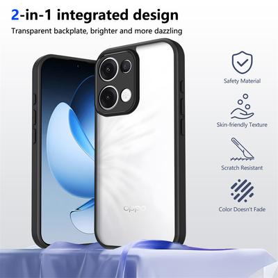 Oppo Reno13 5G CPH2689 Hülle Beschichtung Silikon Bumper Stoßfest Transparentes Backcover Matt Hart Handyhülle für Oppo Reno 13 Reno13 5G