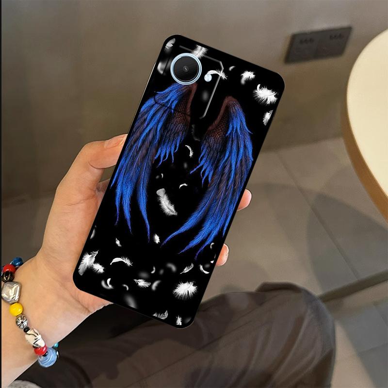 Wings Angel Devil Case For Realme C53 C55 C51 C25 C63 C61 C65 C67 C71 C75 GT6 GT7 Pro 11 12 13 14 15 Pro Plus