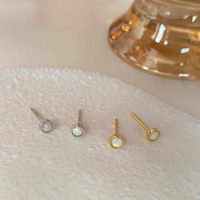 Pendientes Geométricos de Tuerca para Mujer Diseño Nicho de Lujo Ligero Francés Temperamento Mini Pequeños Pendientes Redondos