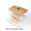 Acrylic Storage Box Bathroom Jar Makeup Organizer Cotton Round Pad Holder Cotton Holder Dispenser with Bamboo Lid Clear Plastic