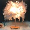 Feather Table Lamp Light Luxury Bedside Lamp Night Light for Bedroom Living Room Party Wedding