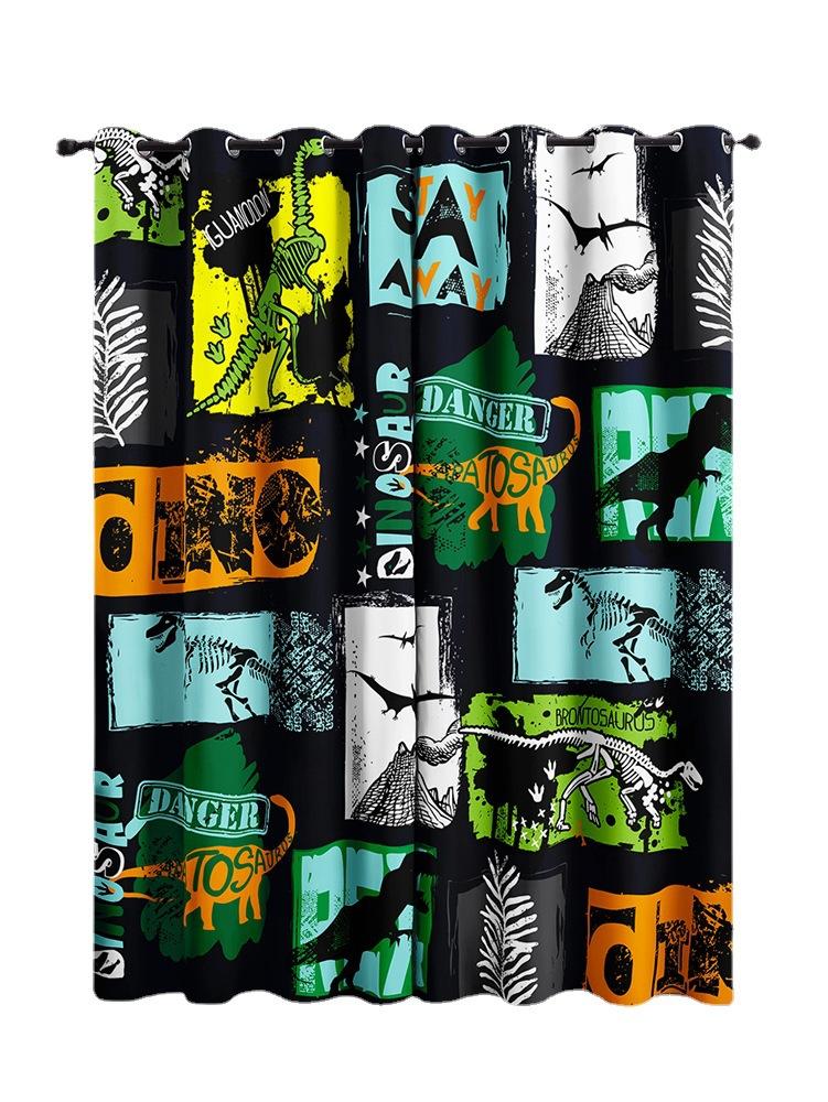 Dinosaur Monster Skull Curtain Shade Bedroom Curtain 3D Digital Printing Shade Curtain