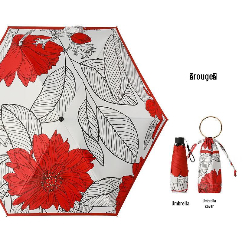 XuQing Five-Fold Floral Hand Ring Umbrella