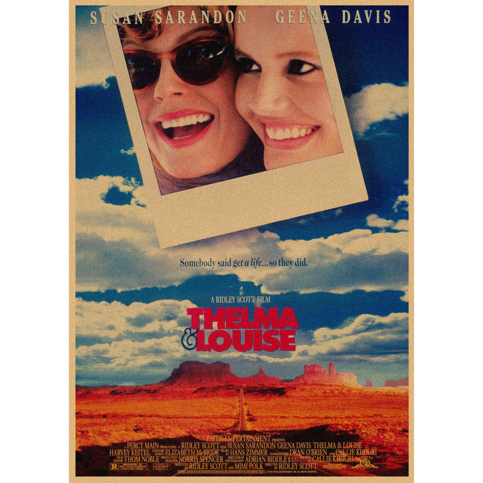Thelma & Louise Retro Poster Kraftpapier Wandkunst Wandbild 364 29.7X42cm (A3 size)