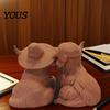 3D Printed Cow Sculpture Rustic Highland Ornament, Terracotta Color Statue, Modern Home Accessory Cute Figurine for Desk Shelf Farmhouse