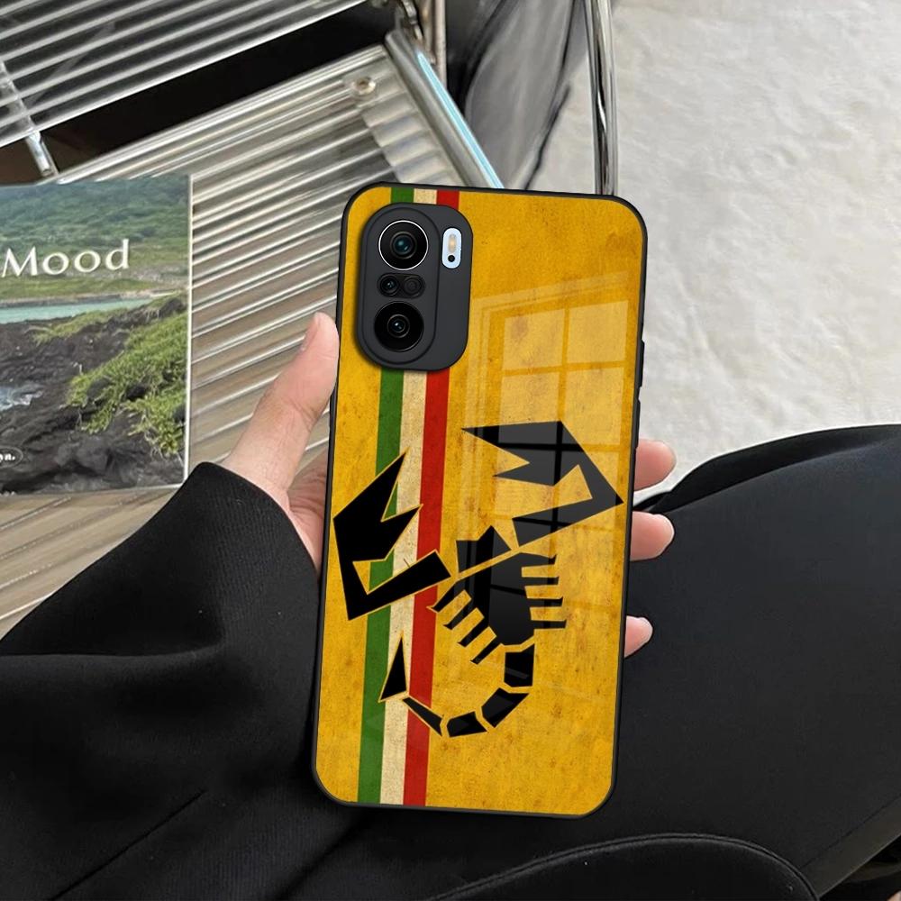 

ABARTH Italy Car Phone Case for Xiaomi Redmi Note 14 13 12 11 Ultra Pro Lite 5G toughened glass Cover Redmi Note 13ProPlus