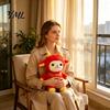 Festive Red Stuffed Animal Chinese Zodiac Sheep Plush Mascot, 2027 Lunar New Year Traditional Lucky Gift Toy, Decor for Home Car, Giving Hanging