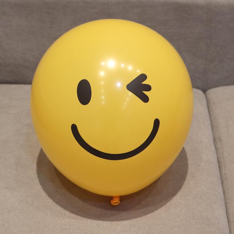 12" Verdickter Zitronengelber Smiley-Gesicht-Ballon für Geburtstagsfeier Dekoration
