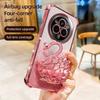 KEYSION Shockproof Plating Phone Case for Realme 14 Pro 5G Clear TPU Glitter Jewelled Swan Kickstand Back Cover for OPPO Realme 14 Pro+ 5G