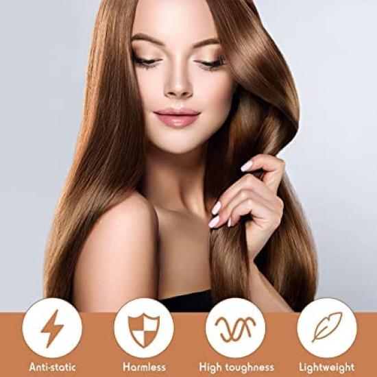 Premium Wooden Hair Natural Peach Scalp Coarse Gift for Men and Women Comb, Wood, Massager, Anti-Static, Teeth, Half-Moon Shape, Unisex, (Type C)