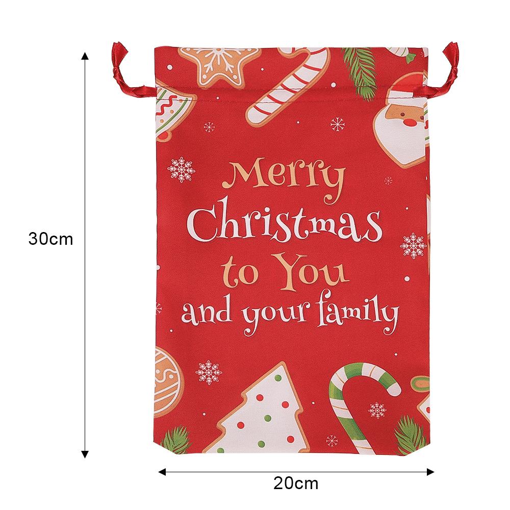 Christmas Drawstring Bags Cartoon Santa Claus Candy Snakcs Gifts Bag Xmas Navidad Party Home Reusable Packaging Pouches Kid Gift