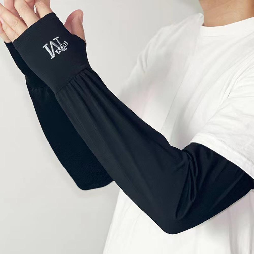

Dacron Half Finger Gloves Ventilate Ice Cool Arm Cover New Arm Sleeves чёрный