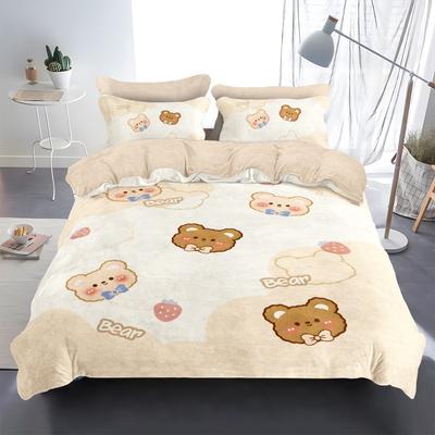 Roztomilá ložní souprava Maillard Bear povlak na přikrývku povlak na polštář 200x200cm, sada na jednolůžko dvoulůžko, dárky pro dospělé a děti