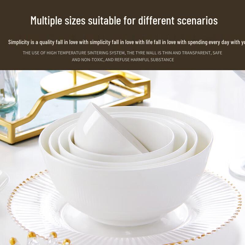 Tigelas de Sopa de Porcelana Óssea Branca Pura