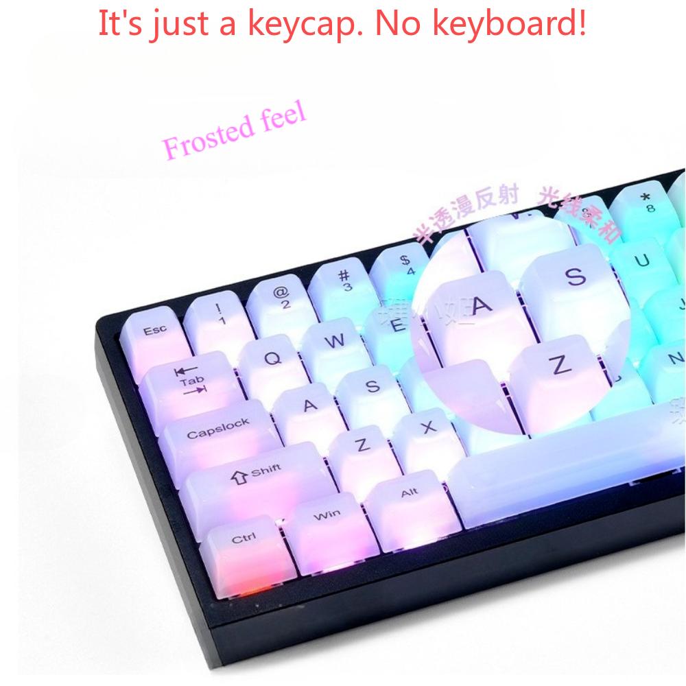 115-key Fog Transparent Keycap PC Transparent Keycap MDA Suitable for MX Switch 60/84/98/108 Mechanical Keyboard Replacement Cap