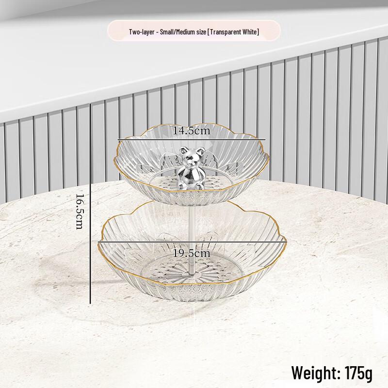 ZISIZ Multi-tier Transparent Plastic Fruit & Snack Plate