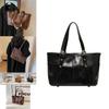Trendy Pu Leather Tote Bag For Women Stylish Large Capacity Shoulder Bag With Zipper Closure