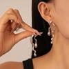 Irregular Liquid Water Droplet CCB Golden Long Drop Earrings for Women Simple Personality Exaggerated Smooth Creative Zircon