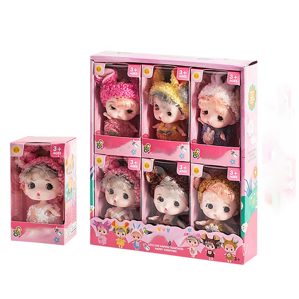 Doll Cute Toy Figurine 6-piece Set, Simulation