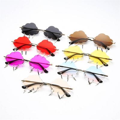 Funny Party Glasses Rimless Sunglasses 90s Sun Glasses Sunglasses for Women Clouds Lightning Sunglasses
