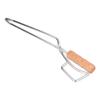 Log Tongs Beech Wood Handle Stainless Steel Clamp High Temperature Resistance Fire Tong for Outdoor 