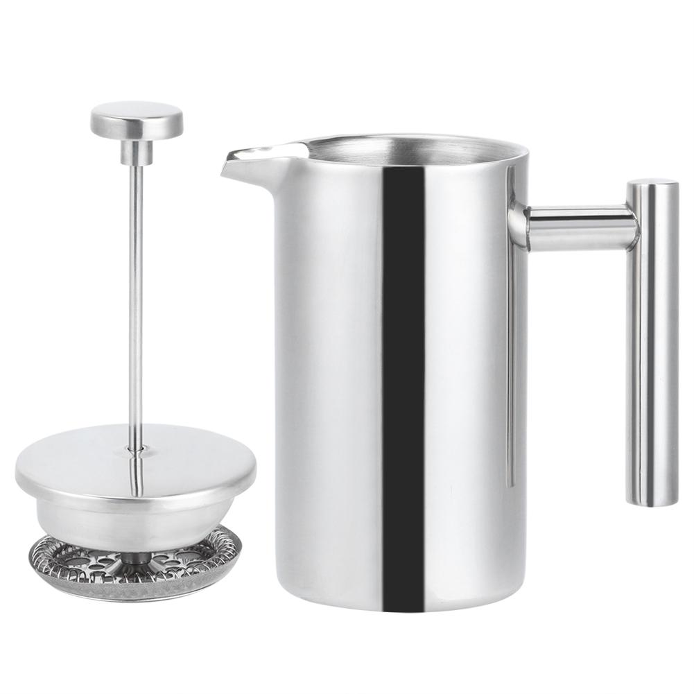 350ml Doppel Deck Edelstahl Presse Kaffeemaschine Thermische Isolierte Kaffee Teekanne Wasserkocher