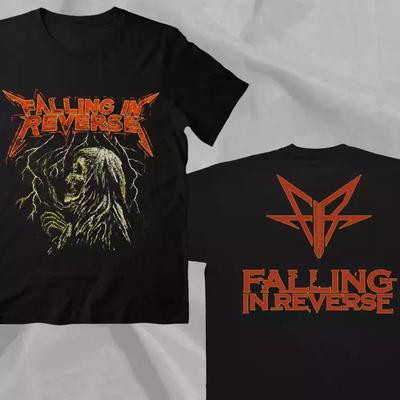 Falling In Reverse Band Retro 2009 Schwarz Doppelseitiges T-Shirt Herren Damen T-Shirts Oberteil