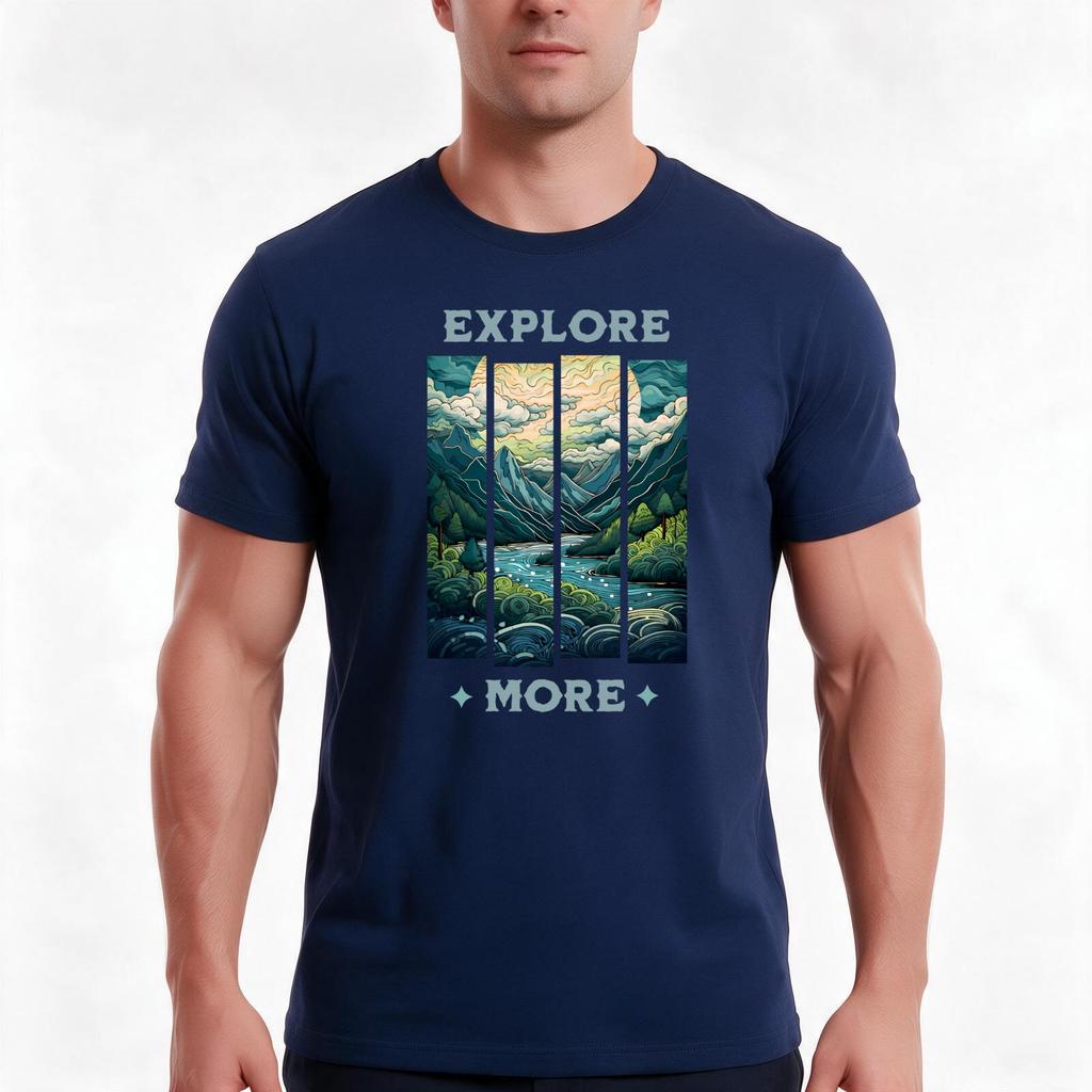 Explore More Mountainscape Adventure Tshirt Summer Casual Cotton Tee Oversized Streetwear Tops Vintage Graphic Print