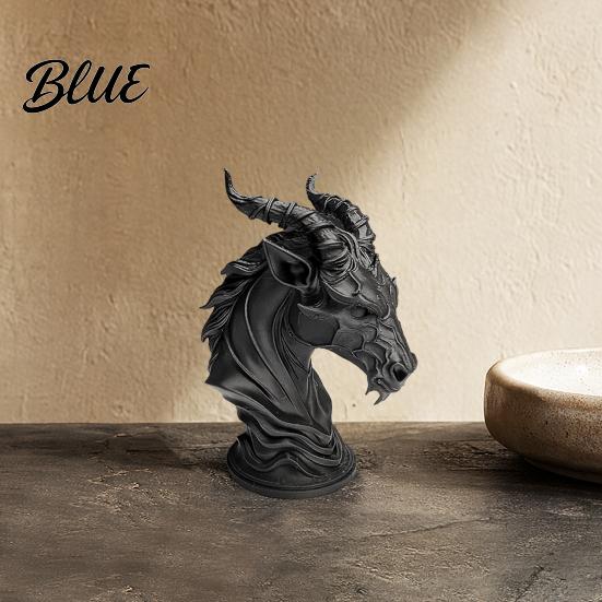 Miniature Dark Fantasy Statue Sheep-Headed Ornament, 3D Printed Gothic Devil Sculpture, with Mini Sculpture Detailed Horn Texture Desktop Statue, for