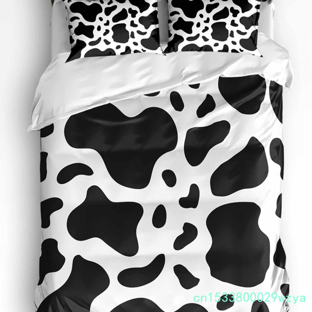 Leopard Print Black White Striped Duvet Cover With Pillow Case Custom 3pcs Bedding Set Quilt Cover Double Bed Home Textile
