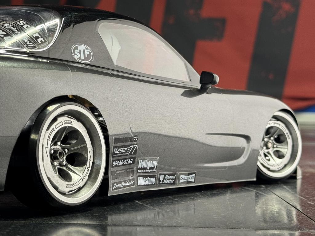 Soft Slim Wheel Type M (Offset 4) for RC Drift, 3D Printed, White