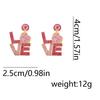 New Valentine's Day Series Letter Zircon Temperament Fashion Trend Versatile Earrings Jewelry Women