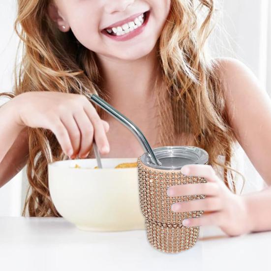 Mini Shot Tumbler with Straw Food Grade Leakproof Heat-Resistant Sparkling Insulated Water Cup Coffee Mug