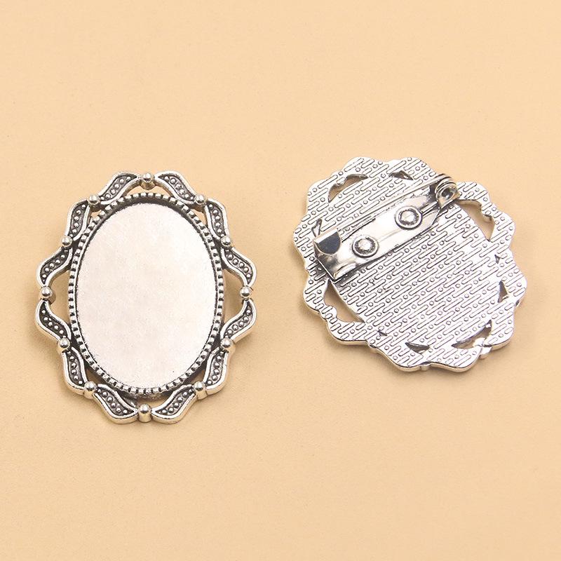 7 Styles 18x25mm Gem Brooch & Pendant Base Holder for DIY Accessories