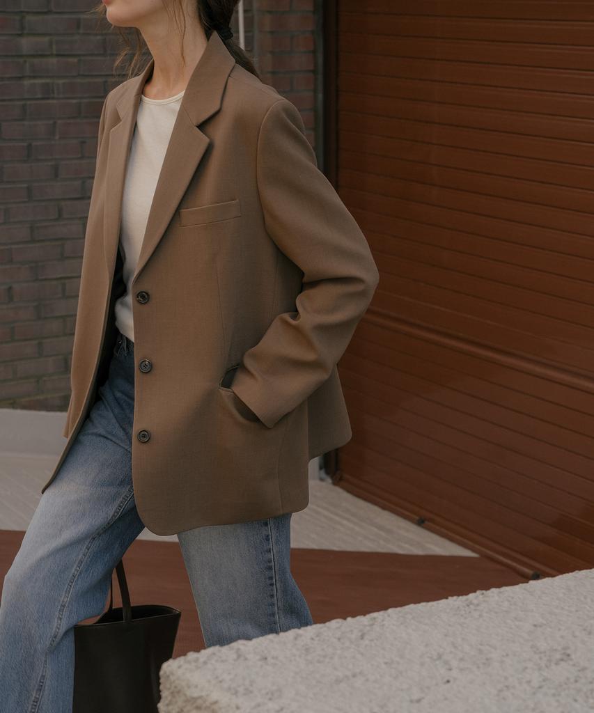 TILL I DIE Wool Blend Tailored Jacket [Tifa06Jk03]_Brown