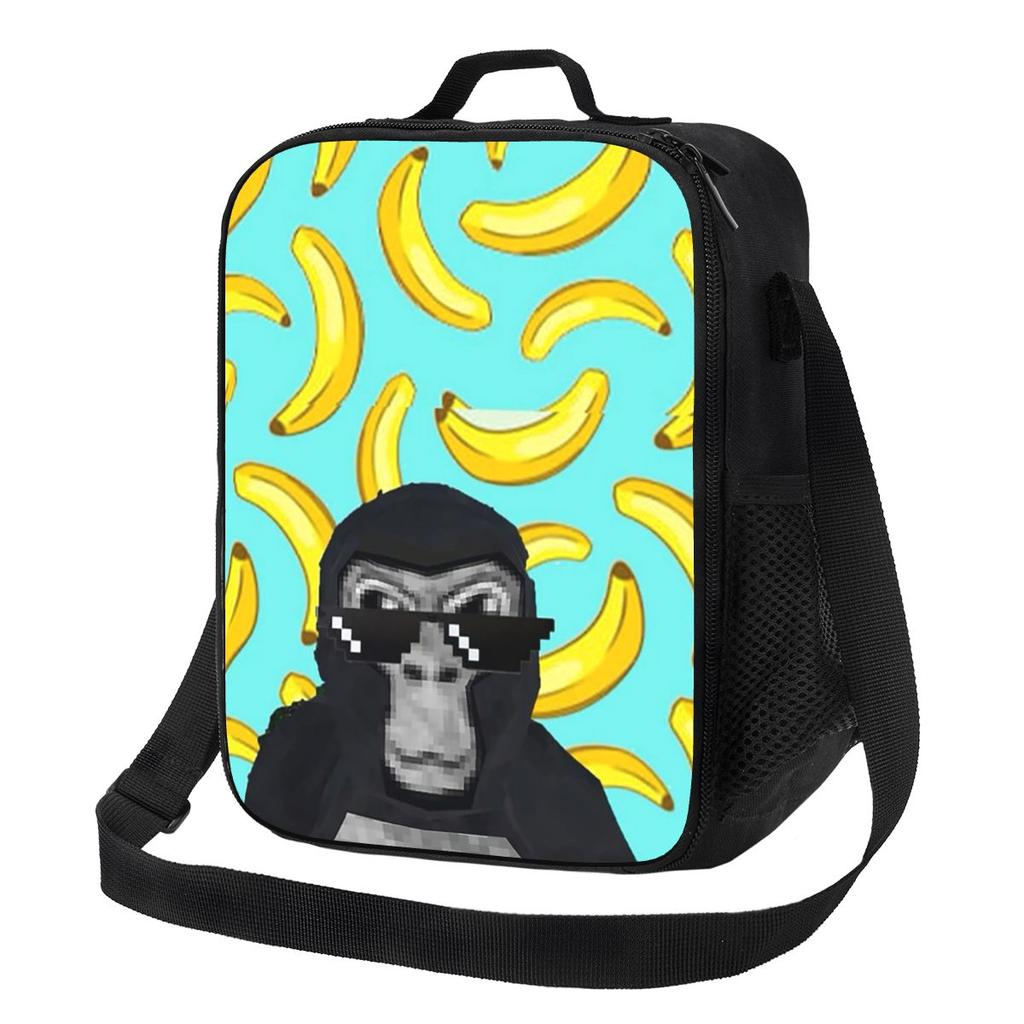 Gorilla Tag Monkey Insulated Lunch Bag for Women Bento Storage Food Boxes Portable Container Cooler Thermal Lunch Box Tote