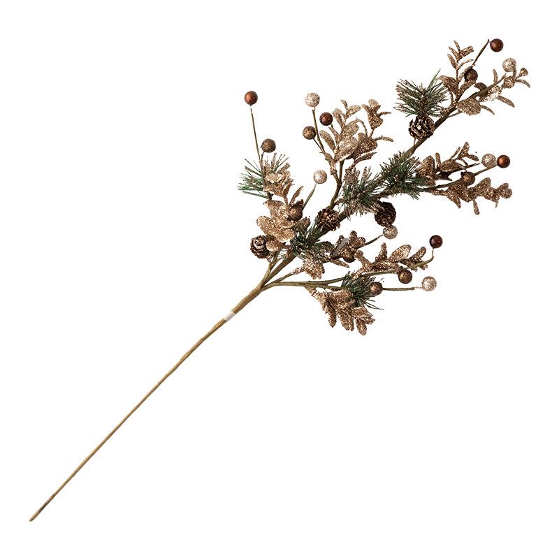 Champagne Gold Pine Cone Wreath Ornament - Christmas Decoration & DIY Vine Candlestick.