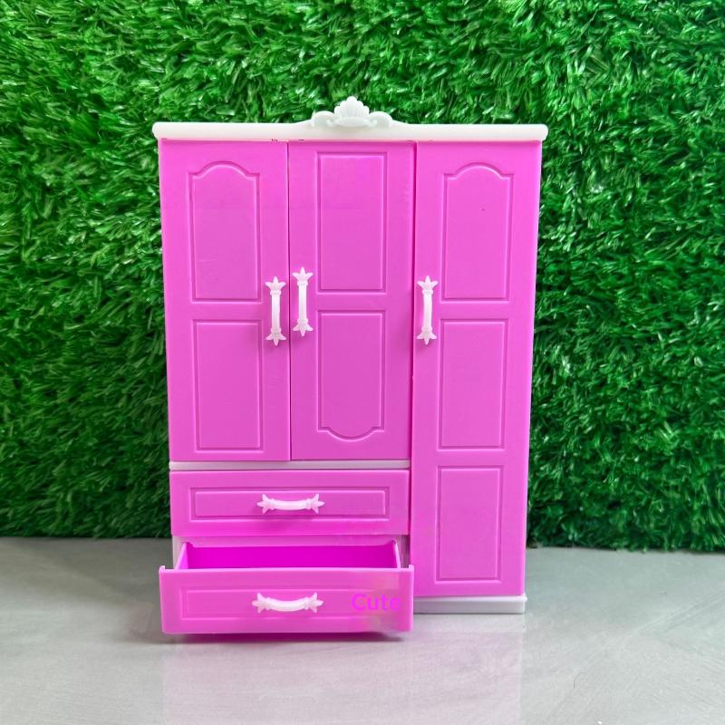 1Pcs Mini Simulation Plastic Wardrobe For Dolls House Decor Accessories Dollhouse Miniature Wardrobe Model