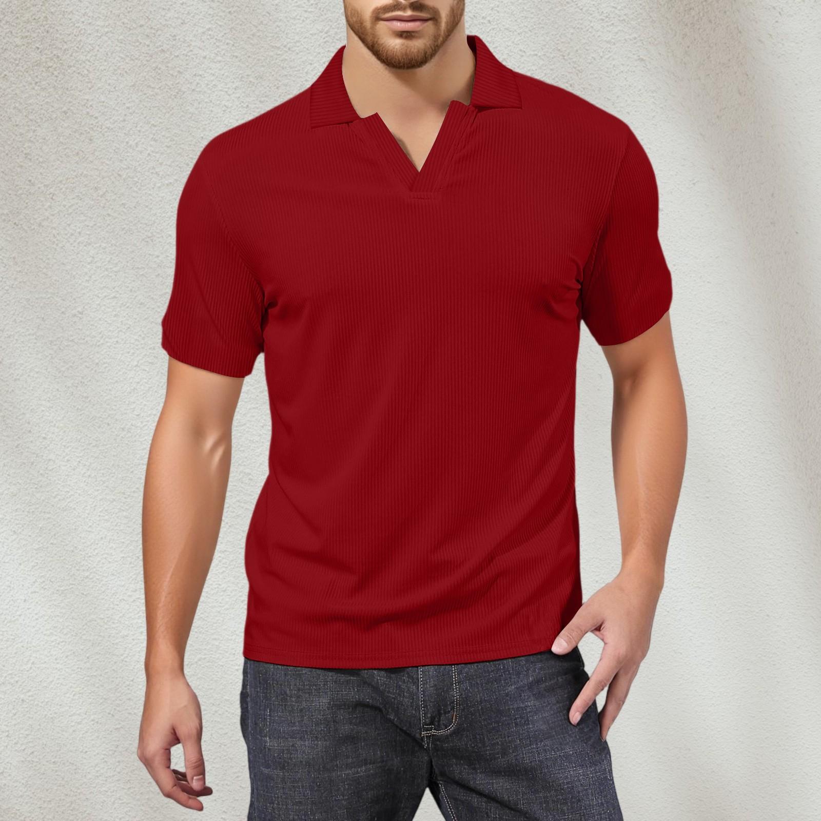 

Мужская футболка для гольфа с V-образным вырезом, короткими рукавами и текстурированным воротником XXXL