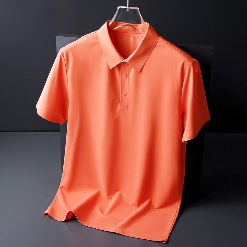 Men's Striped Polo Shirt Short Sleeve Casual Breathable Business Top