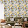 Wild Flowers Wallpaper Light Gray and Lime for Living Room and Bedroom 50x1000