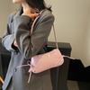 Underarm women's bag new trendy fashion solid color retro shoulder bag pleated bow beautiful handbag women