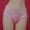 Sissy Lingerie For Men Silky Cute Cartoon Lace Sheer Panties Camel Toe Underwear Crossdresser Mesh See Through Lingerie