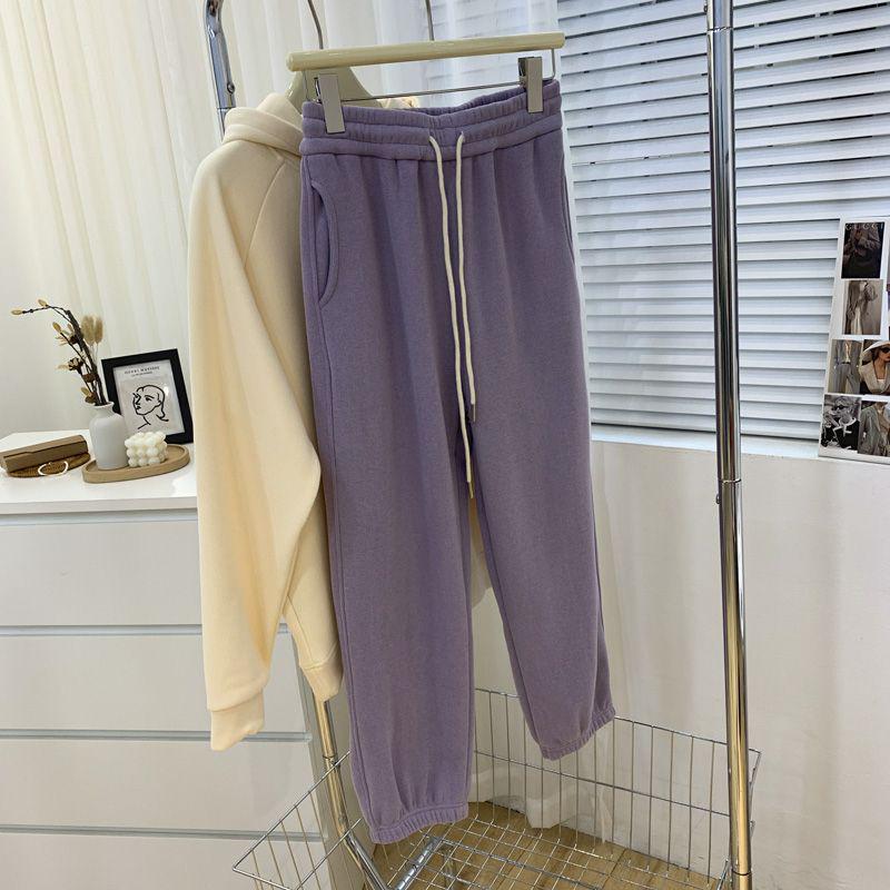Women's Plus Size Fleece-Lined Casual Harem Sweatpants - Autumn/Winter 2025, Warm & Slimming.