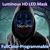 Cool LED Mask App Programmable Control Halloween HD Luminous with Voice Recognition Gesture Sensing Support Video Animation Face